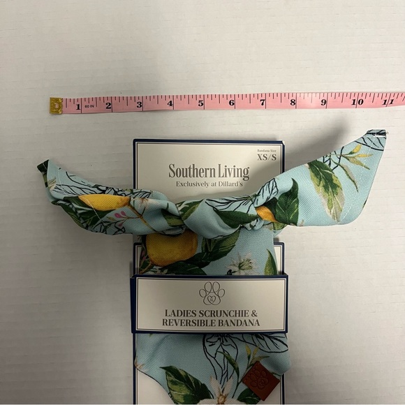Southern Living Scrunchie & Pet Reversible Bandana Matching Set Sz XS/S NWT - Picture 9 of 10